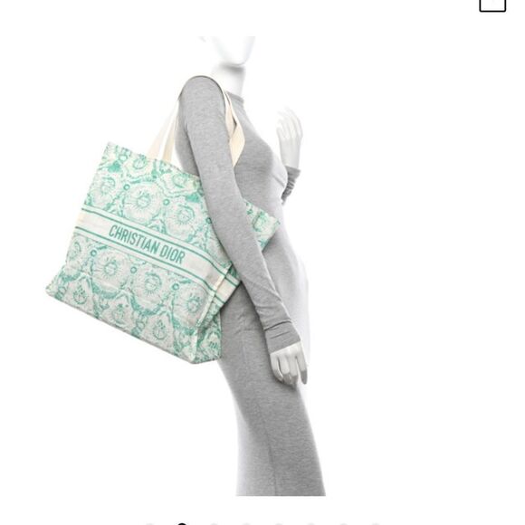 CHRISTIAN DIOR 
Canvas Dioriviera Toile de Jouy Soleil Tote Aquamarina - Picture 3 of 8